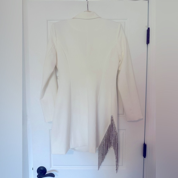 Miss Circle Freya White Crystal Fringe Blazer Dress - Picture 3 of 4